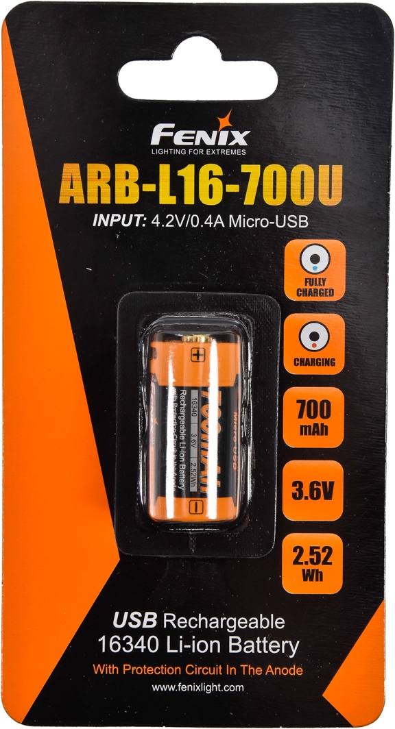 

Аккумуляторная батарейка Fenix ARB arbl16700u 700 mAh 1 шт