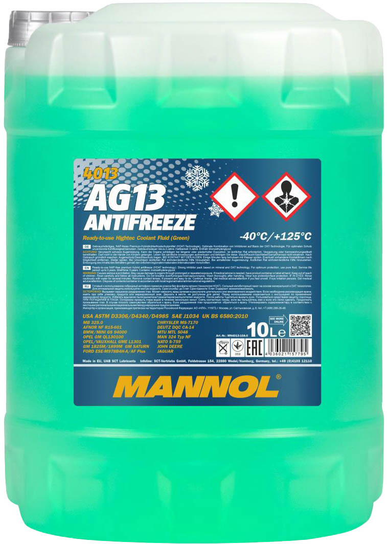 

Готовый антифриз Mannol AG13 (-40) Hightec зеленый MN4013-10