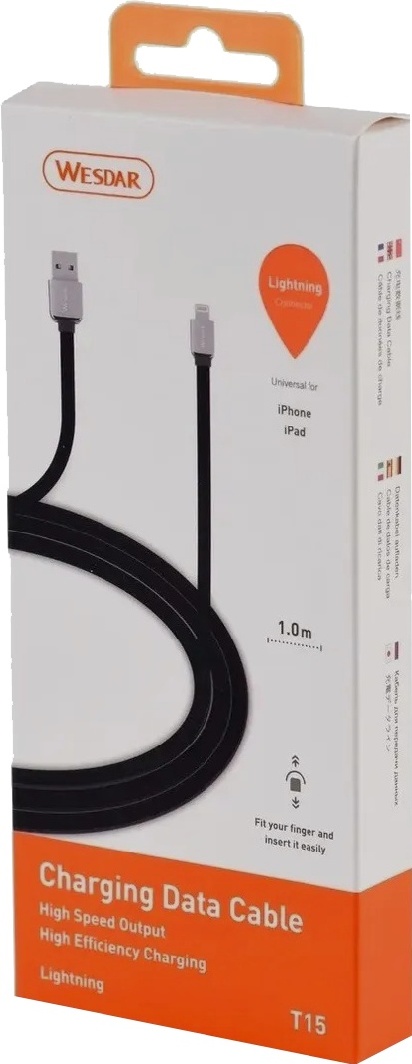 

Кабель Wesdar T15 RL046823 USB - Apple Lighting 1 м