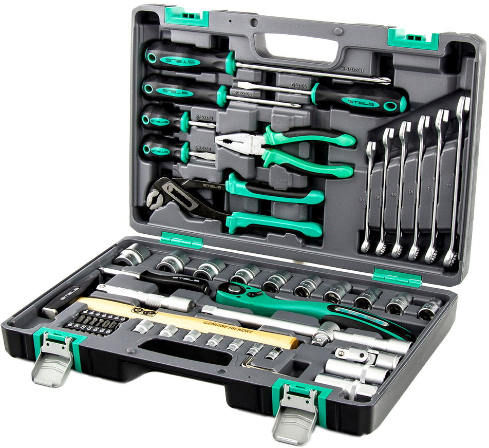

Набор инструментов Stels 14113 1/2", 1/4" 58 шт.