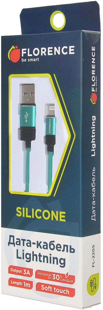 

Кабель Florence Silicone FL-2205-GL USB - Apple Lightning 1 м