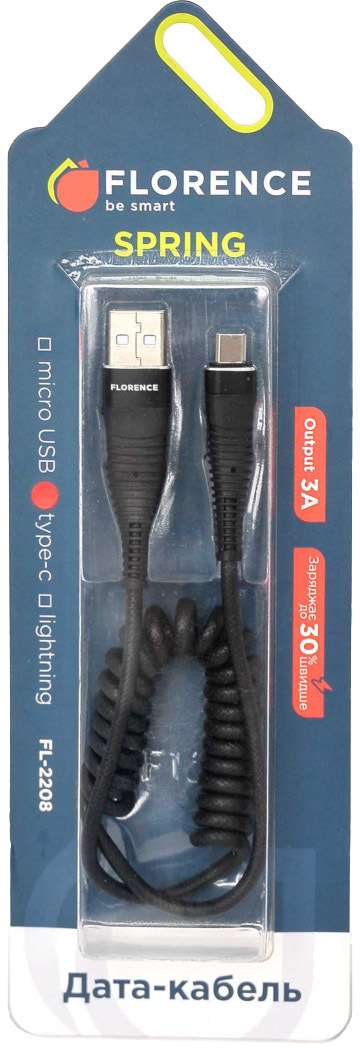 

Кабель Florence Spring FL-2208-KT USB - USB type-C 1 м