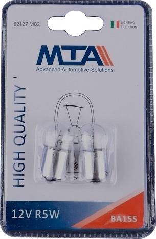 

Автолампа MTA 82127MB2 R5W BA15s 5 W прозрачный