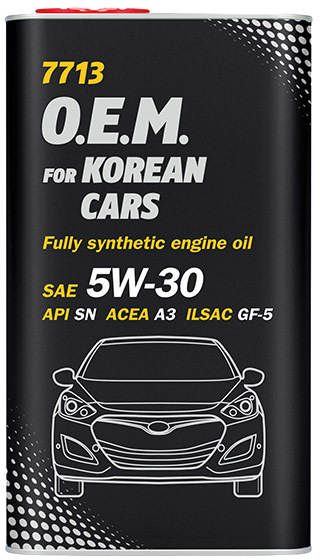 

Моторное масло Mannol O.E.M. For Korean Cars (Metal) 5W-30 синтетическое MN7713-4ME