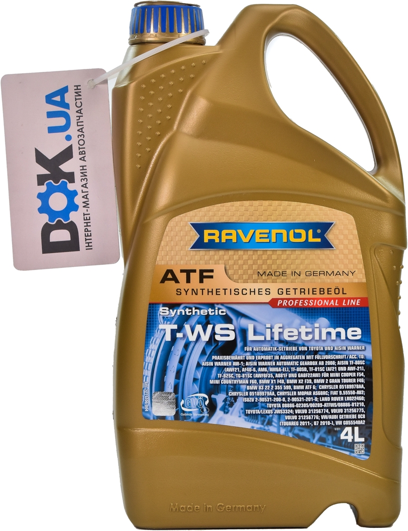 

Трансмиссионное масло Ravenol ATF T-WS Lifetime синтетическое 12111064