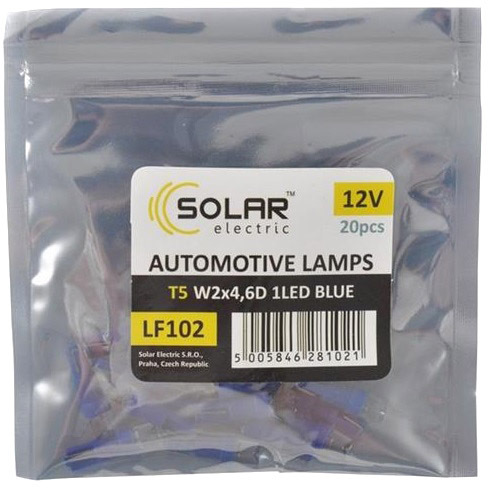 

Автолампа Solar LF102P T5 W2x4,6d прозрачный