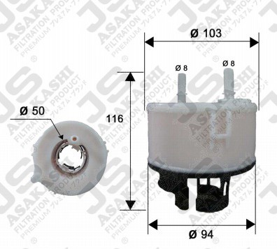 

JS Asakashi FS13002 Топливный фильтр