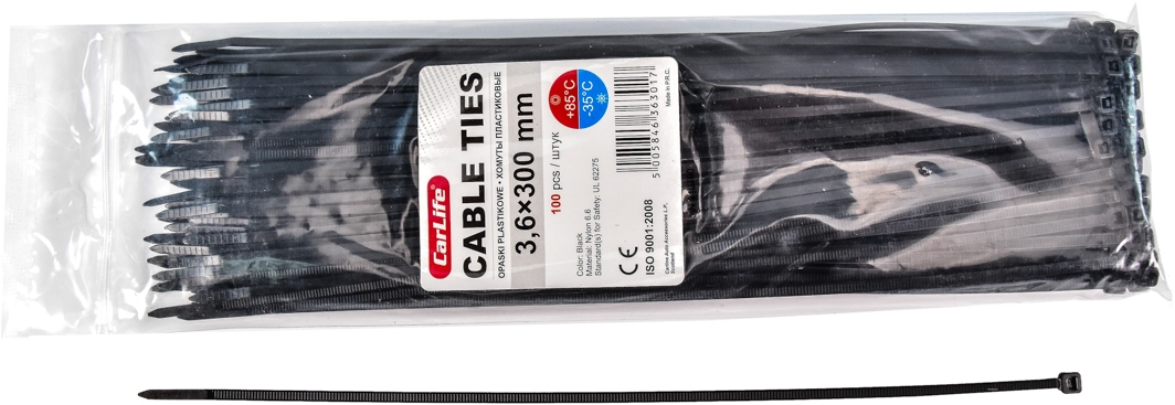 

Стяжка Carlife bl36x300 0,3 м 3,6 мм 100 шт