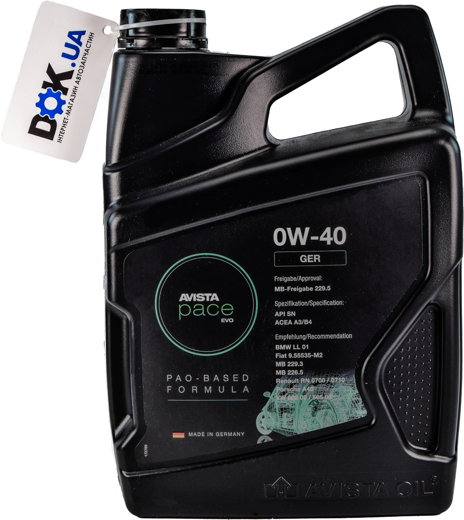 

Моторное масло AVISTA Pace EVO GER 0W-40 синтетическое 150781