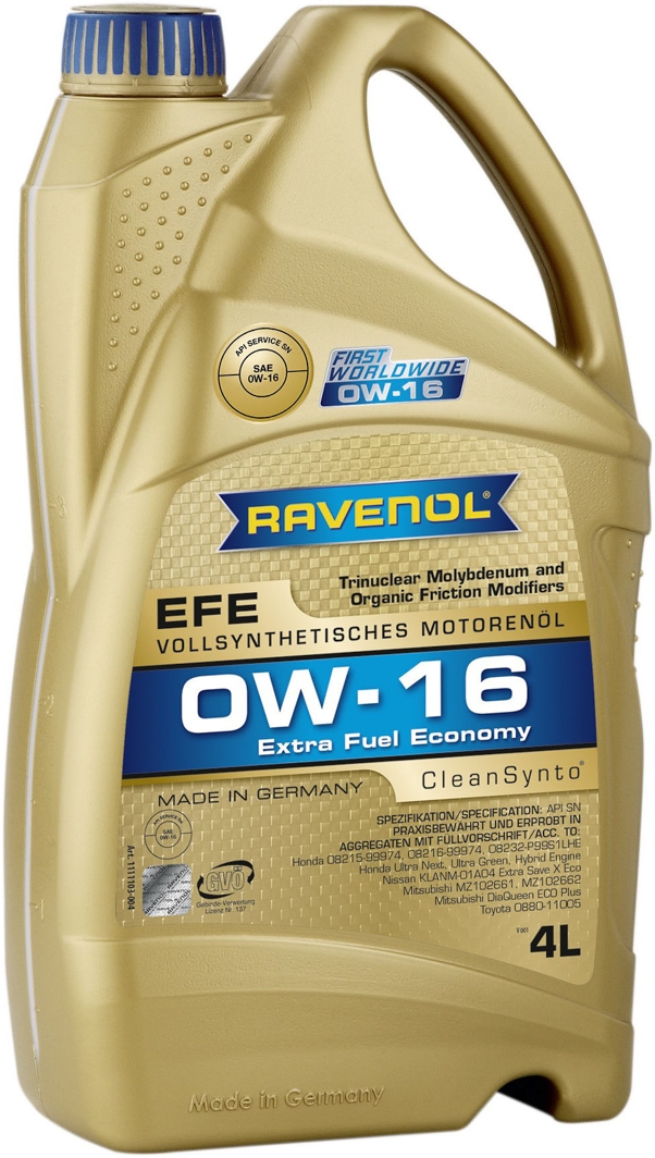 

Моторное масло Ravenol EFE 0W-16 синтетическое 11111034