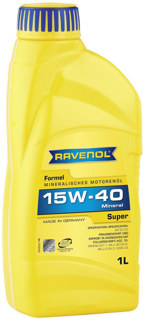 

Моторное масло Ravenol Formel Super 15W-40 минеральное 11131154