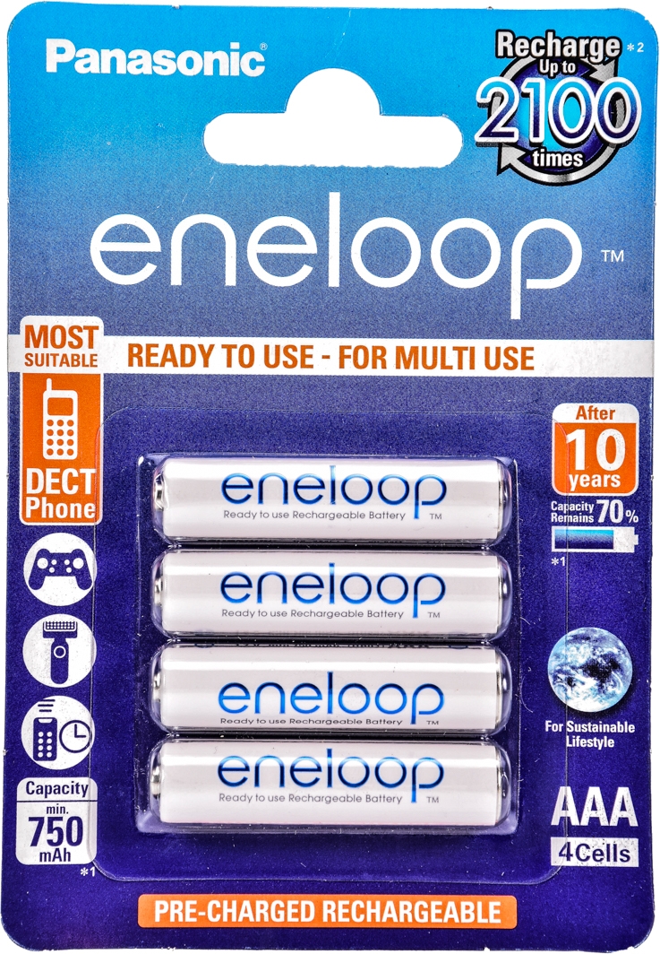 

Аккумуляторная батарейка Panasonic Eneloop BK-4MCCE/4BE 750 mAh 4 шт