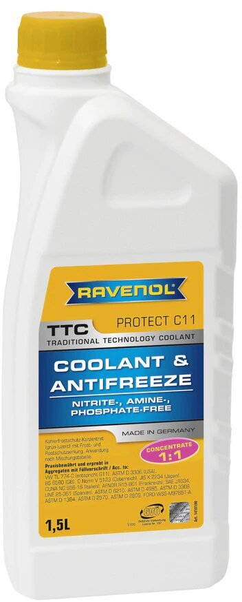 

Концентрат антифриза Ravenol TTC Protect C11 G11 желтый 1410100-150