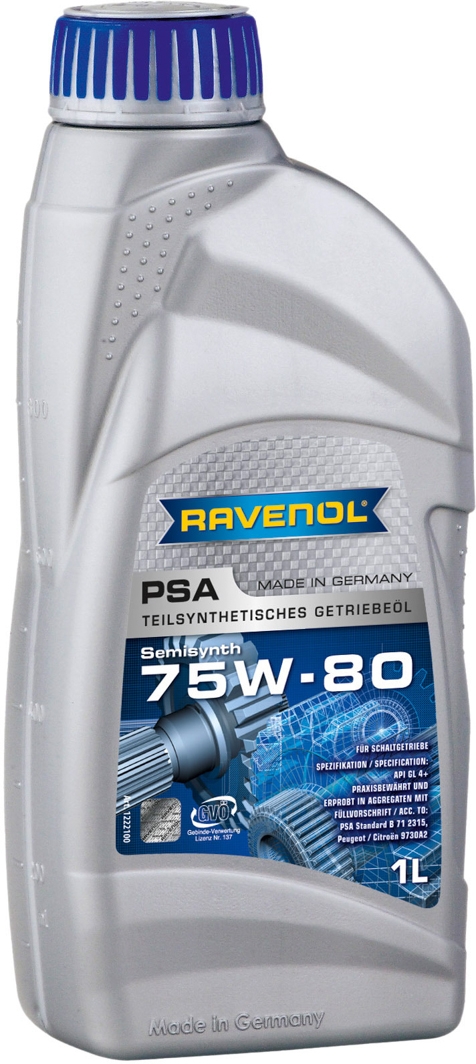 

Трансмиссионное масло Ravenol PSA GL-4+ 75W-80 полусинтетическое 1222100020