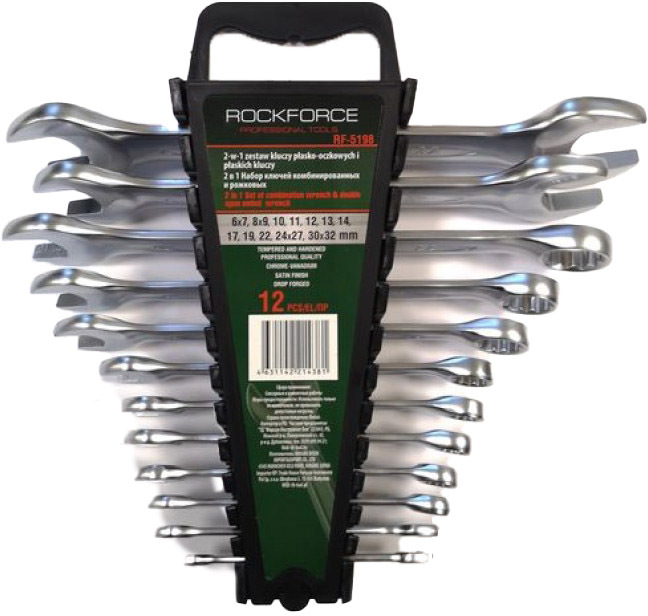 

Набор ключей Rockforce RF5198 6x7-30x32 мм, 10-22 мм 12 шт