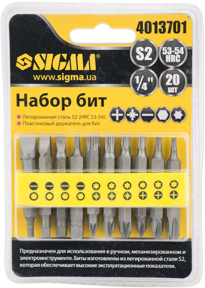 

Набор бит Sigma 4013701 20 шт.