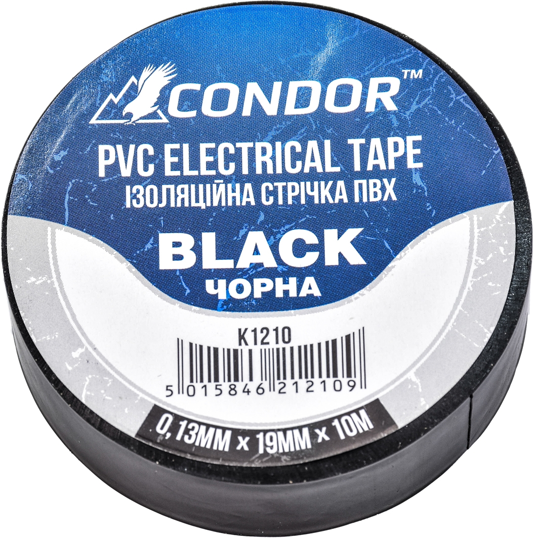 

Изолента Condor k1210 черная ПВХ 19 мм x 10 м