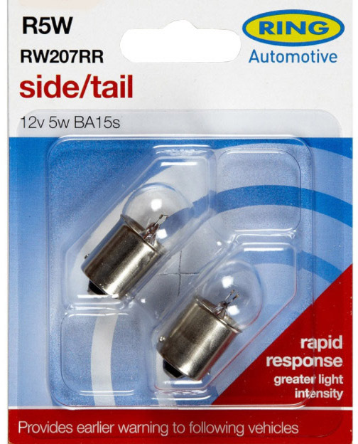 

Автолампы Ring rw207rr R5W BA15s 5 W прозрачный