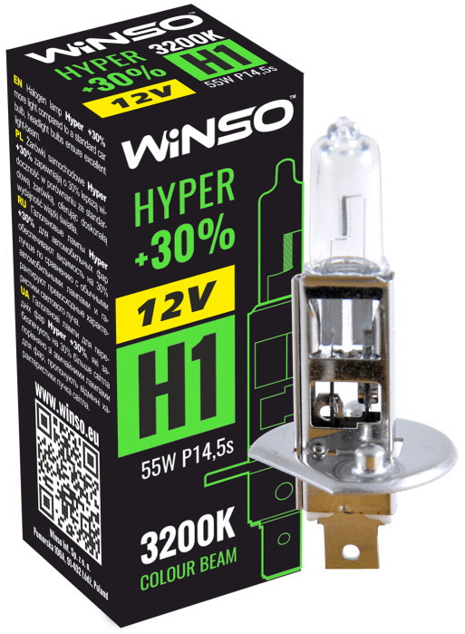

Автолампы Winso 712100 H1 P14,5s 55 W