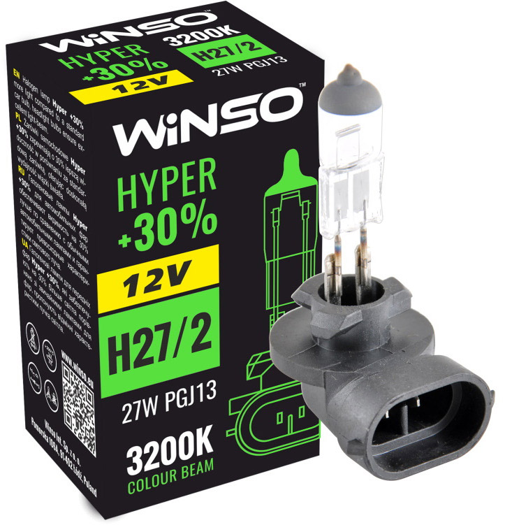

Автолампы Winso 712890 Hyper H27/2 PGJ13 27 W прозрачная