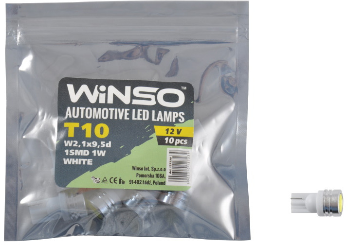

Автолампа Winso 127230 T10 W2,1x9,5d 1 W