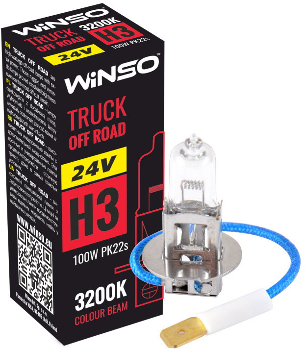 

Автолампа Winso 724310 H3 PK22s 100 W прозрачная