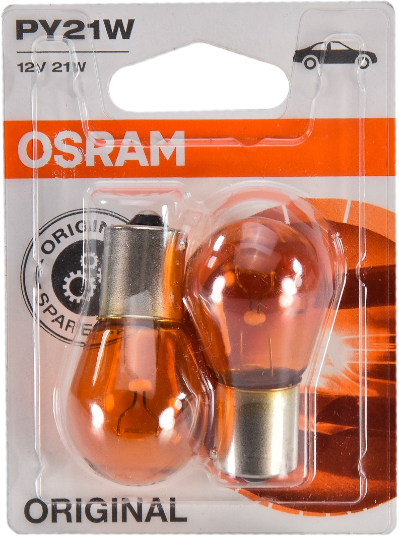 

Автолампа Osram 750702B Original PY21W BAU15s 21 W оранжевая