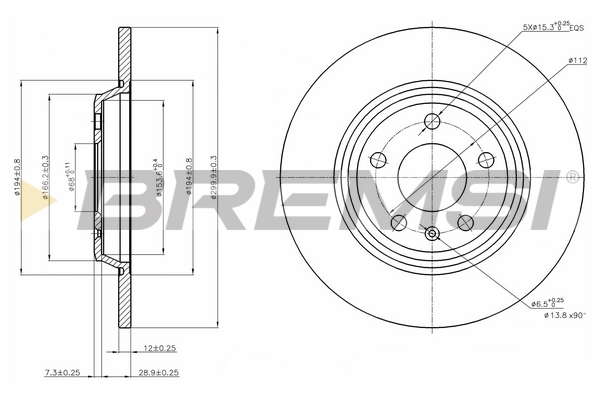 

Bremsi cd7666s Тормозной диск