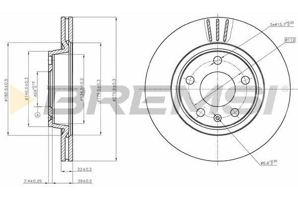 

Bremsi cd7708v Тормозной диск