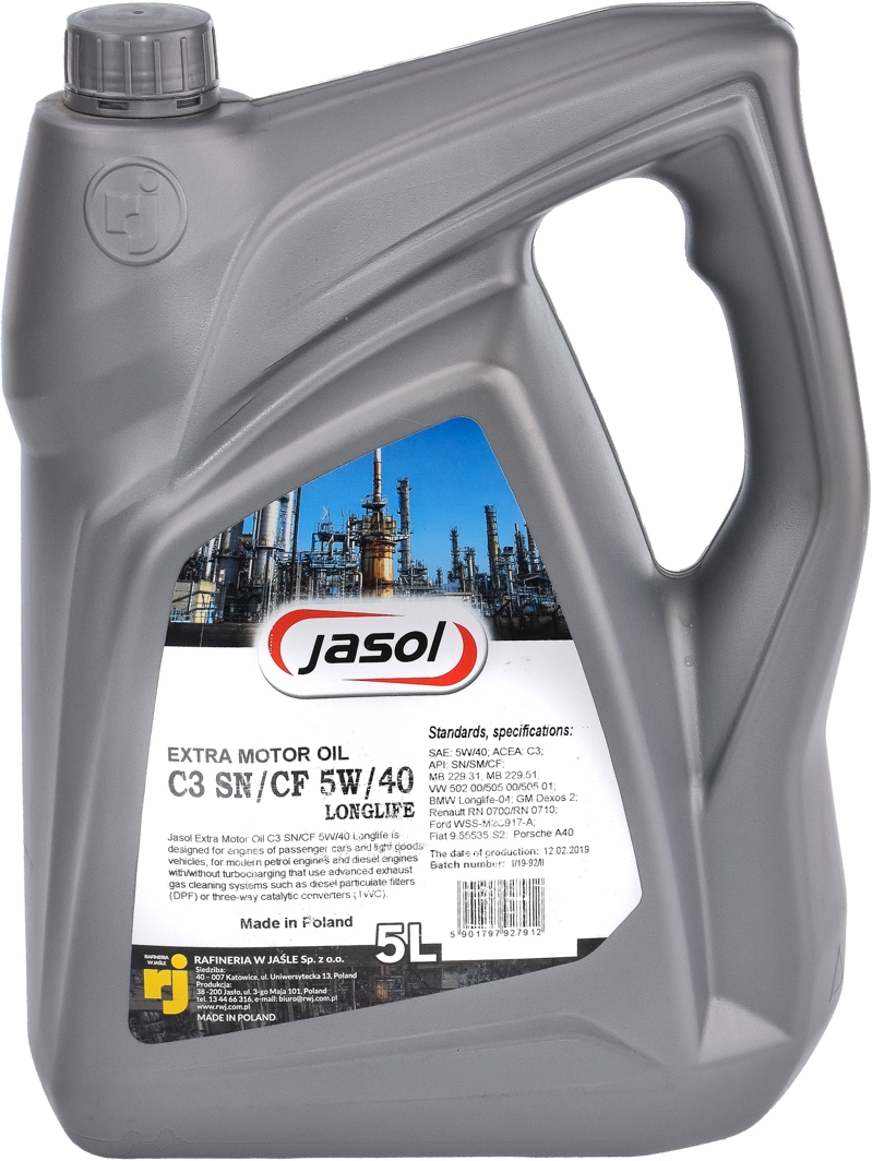 

Моторное масло Jasol Extra Longlife 5W-40 синтетическое 324792