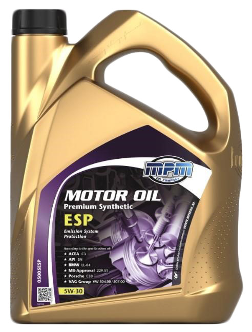 

Моторное масло MPM Premium Synthetic ESP 5W-30 синтетическое 05005ESP