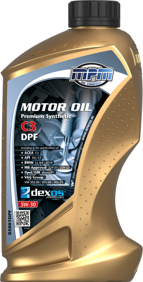 

Моторное масло MPM Premium Synthetic C3 DPF 5W-30 синтетическое 05020DPF