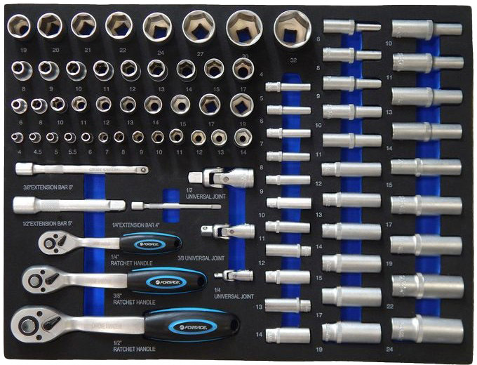 

Набор торцевых головок и комплектующих Forsage F-K4802-5 71 шт. 1/2", 3/8", 1/4"