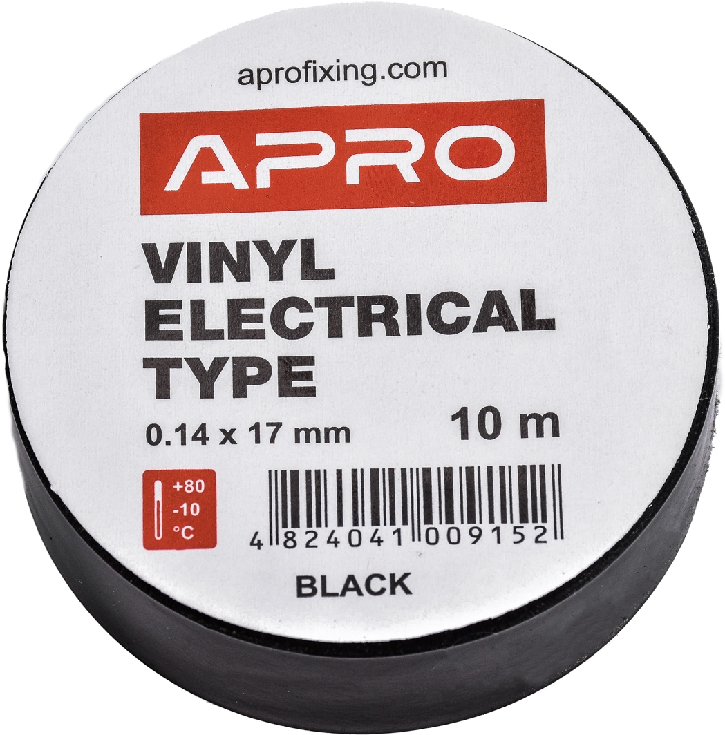 

Изолента Apro et10black черная ПВХ 17 мм x 10 м