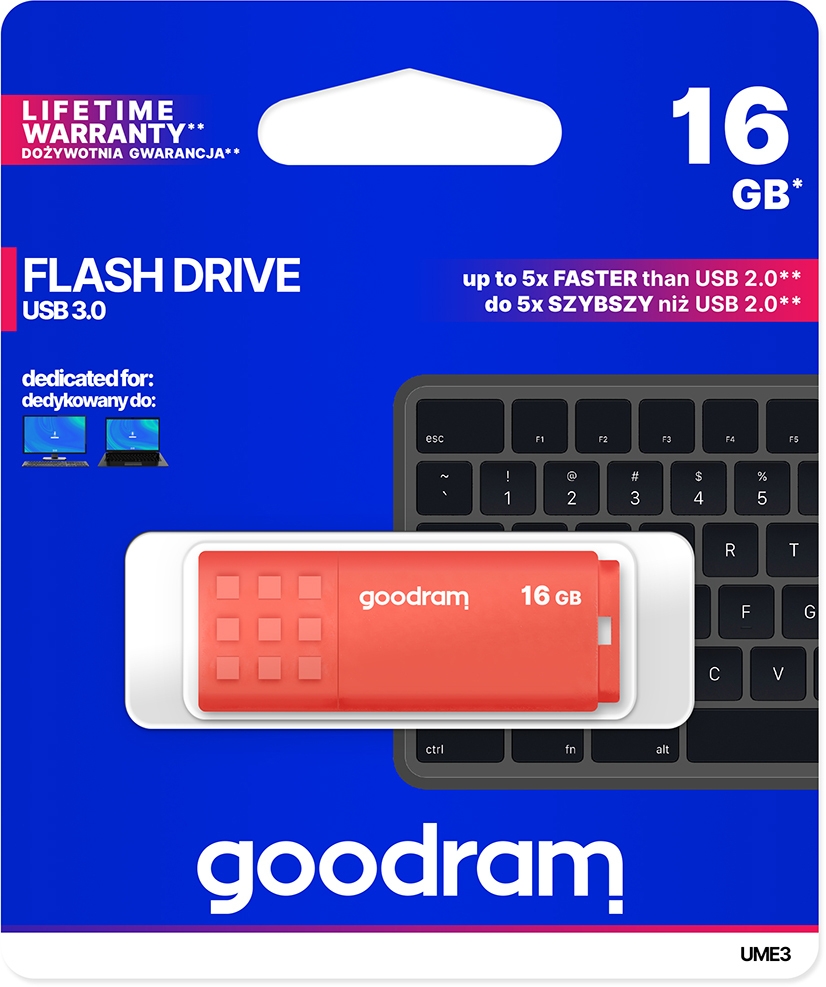 

Флешка Goodram UME3 Orange 16 ГБ UME3-0160O0R11