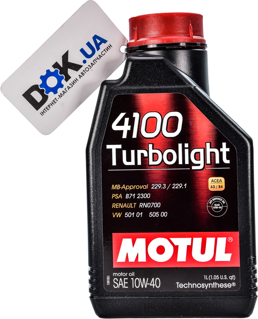 

Моторное масло Motul 4100 Turbolight 10W-40 полусинтетическое 387607