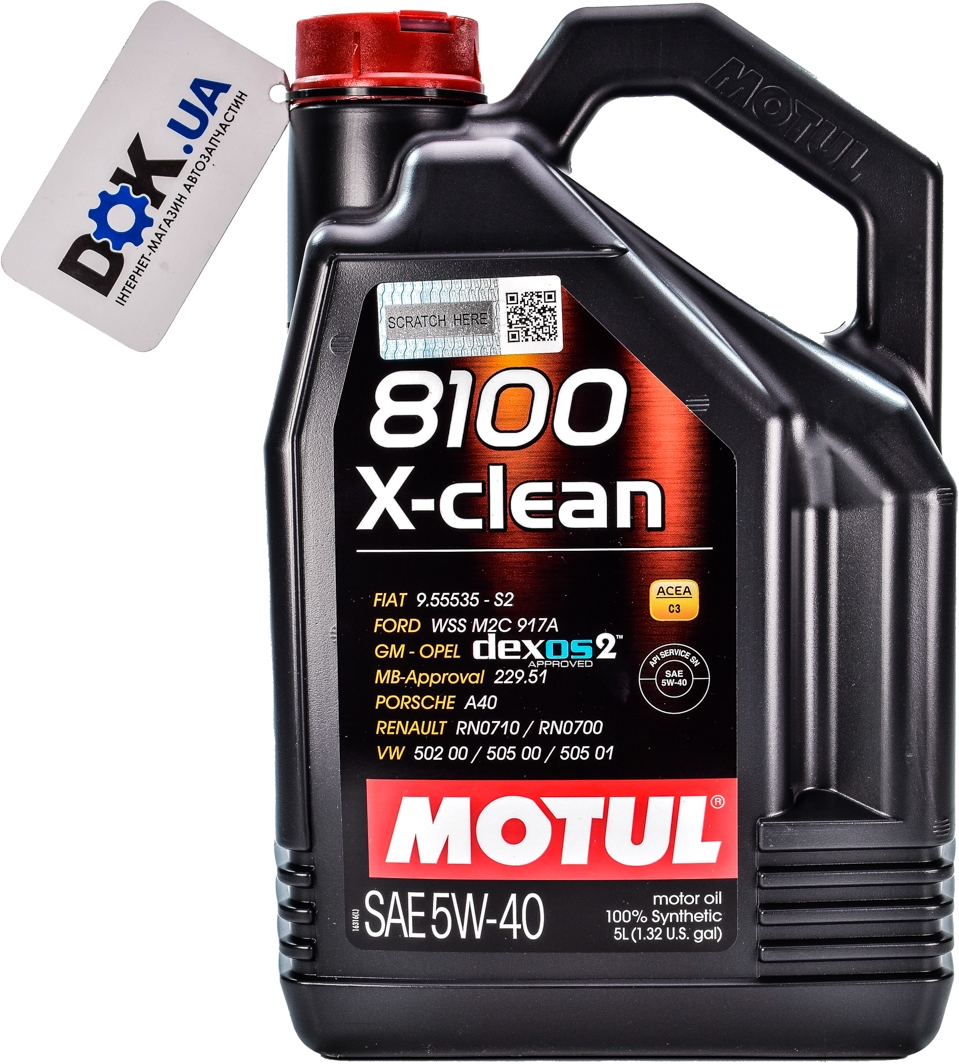 

Моторное масло Motul 8100 X-Clean 5W-40 синтетическое 854151