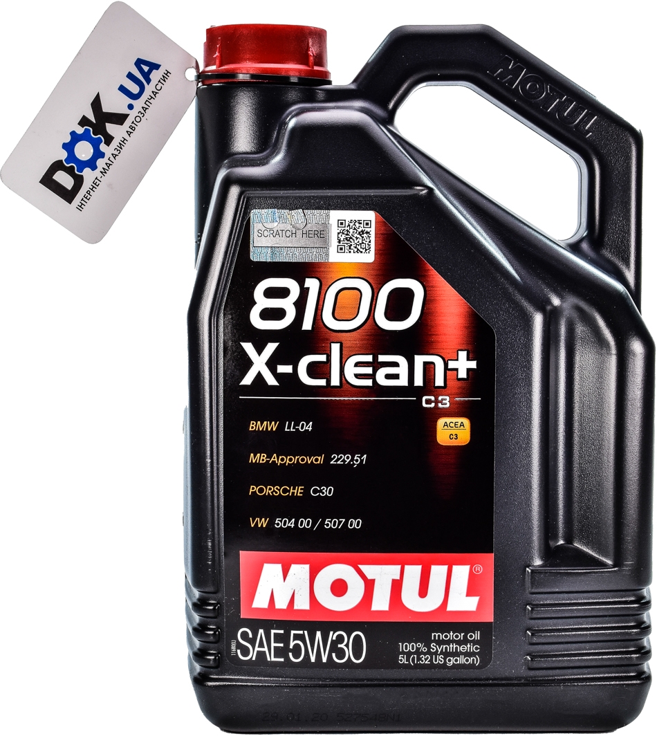 

Моторное масло Motul 8100 X-Clean+ 5W-30 синтетическое 854751