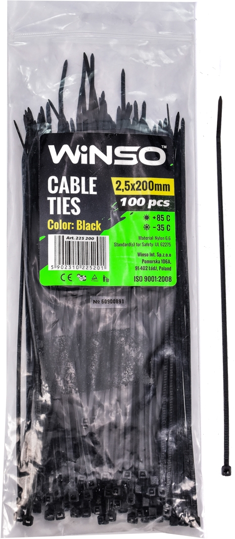 

Стяжка Winso 225200 0,2 м 2,5 мм 100 шт