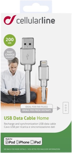 

Кабель CellularLine Home USBDATACMFIIPH52MW USB - Apple Lightning 2 м