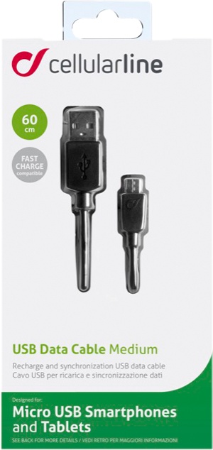 

Кабель CellularLine USBDATA06MUSBK USB - Micro USB 0,6 м
