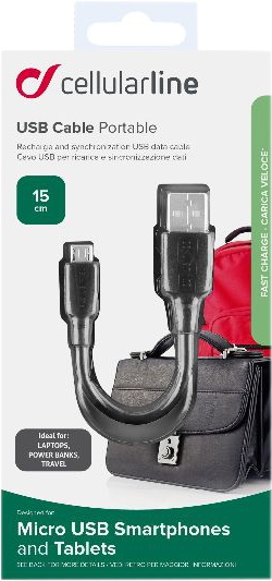 

Кабель CellularLine Portable USBDATACTRMICROUSB USB - Micro USB 0,15 м