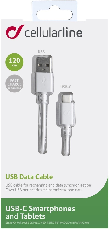 

Кабель CellularLine USBDATACUSBACW USB - USB type-C 1,2 м