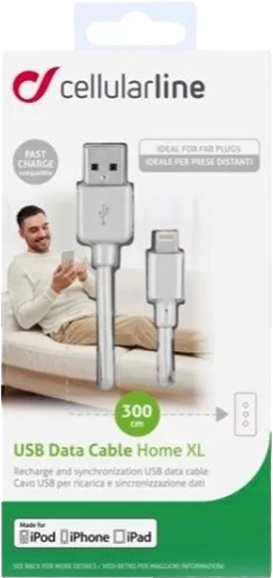 

Кабель CellularLine USBDATAMFIIPH3MW USB - Apple Lighting 3 м