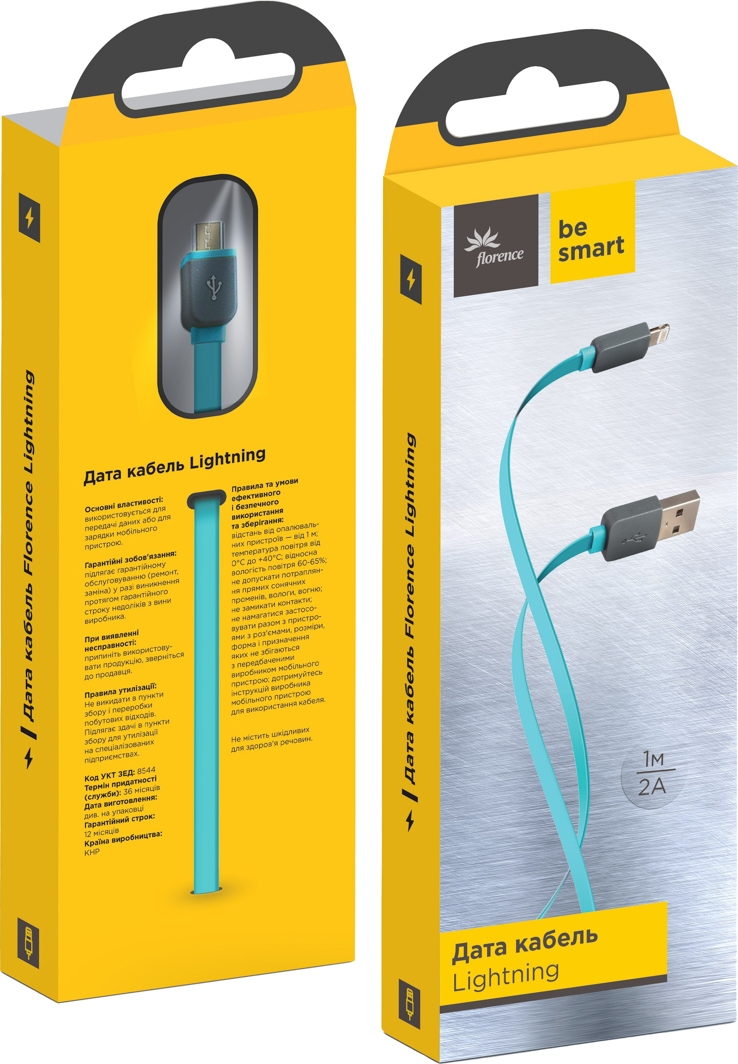 

Кабель Florence Color FDCL12A USB - Apple Lightning 1 м