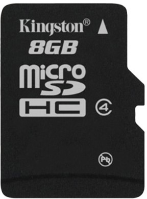 

Карта памяти Kingston ﻿Single Pack (без адаптера) microSDHC 8 ГБ SDC48GBSP