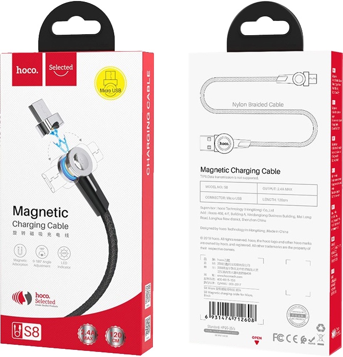 

Кабель Hoco S8 S8MICROBLACK USB - Micro USB 1,2 м