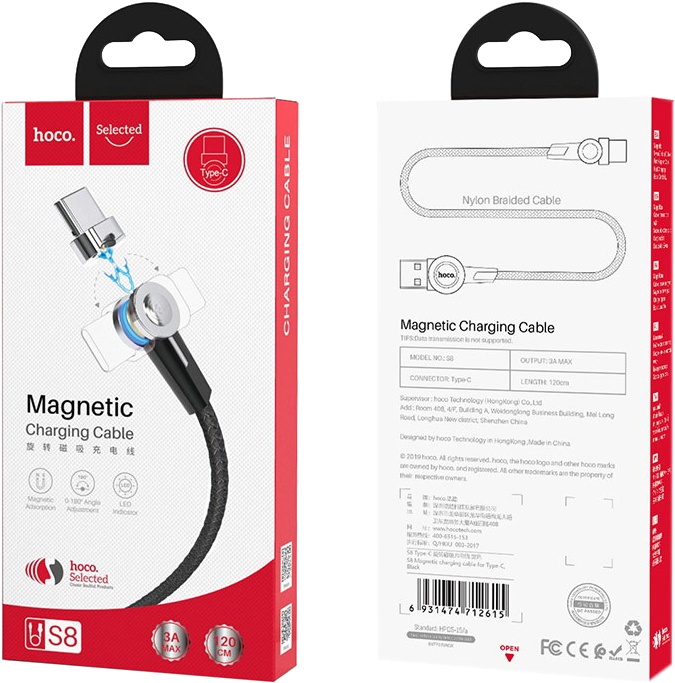 

Кабель Hoco S8 S8TYPECBLACK USB - USB type-C 1,2 м