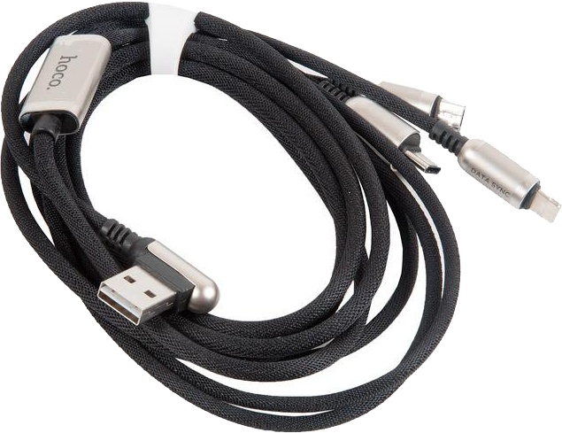 

Кабель 3 в 1 Hoco U17LMTBLACK 1,5 м