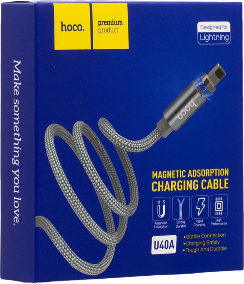 

Кабель Hoco U40A U40ALIGHTNINGMETALGRAY USB - Apple Lightning 1 м